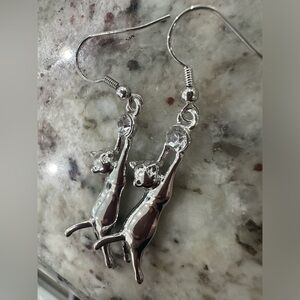 Silver Cat Earrings